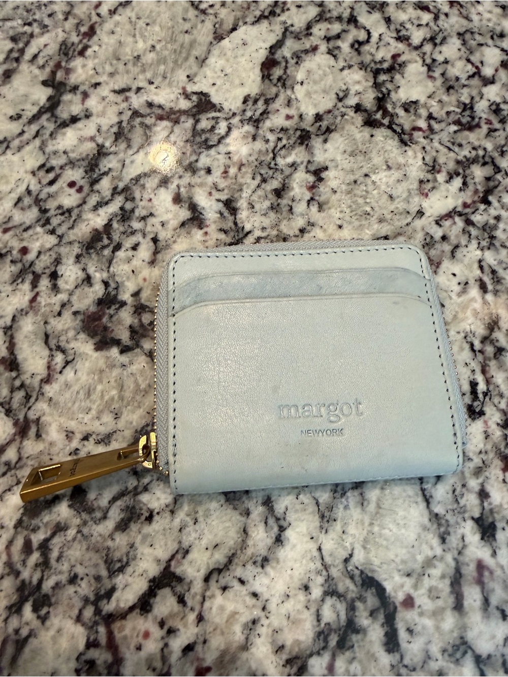 Margot NEW YORK Light Dana small Blue Zip Card Wallet